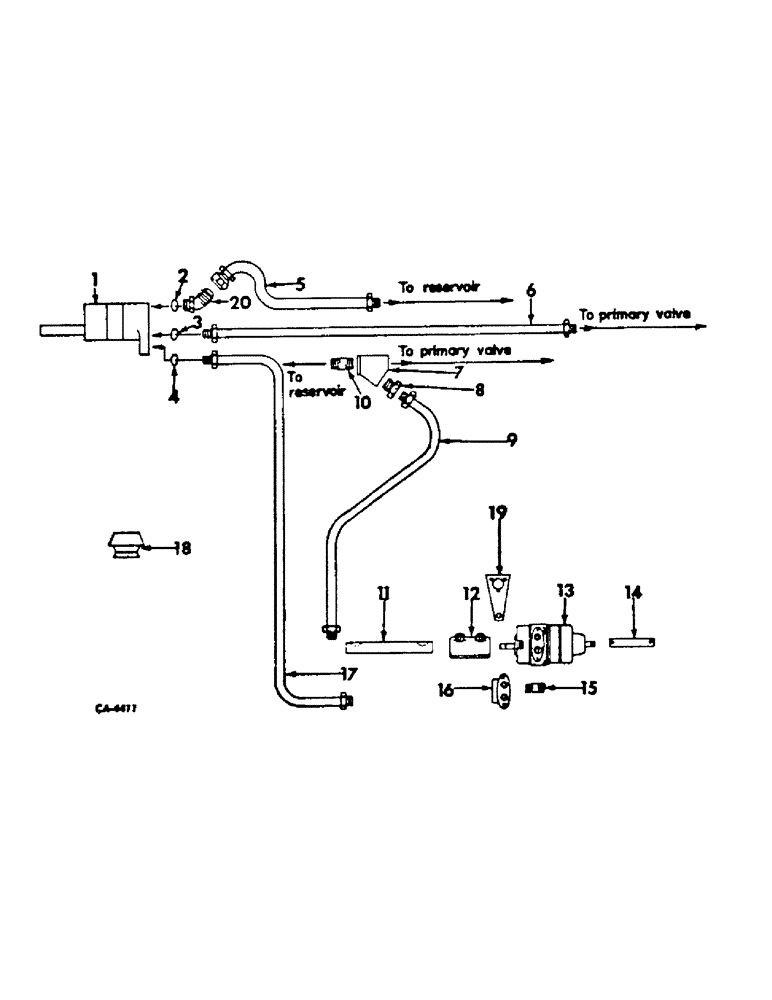 Схема запчастей Case IH 420 - (200) - POWER STEERING, HYDRAULIC HOSES AND CONNECTIONS, USED WITH UNIT B (41) - STEERING