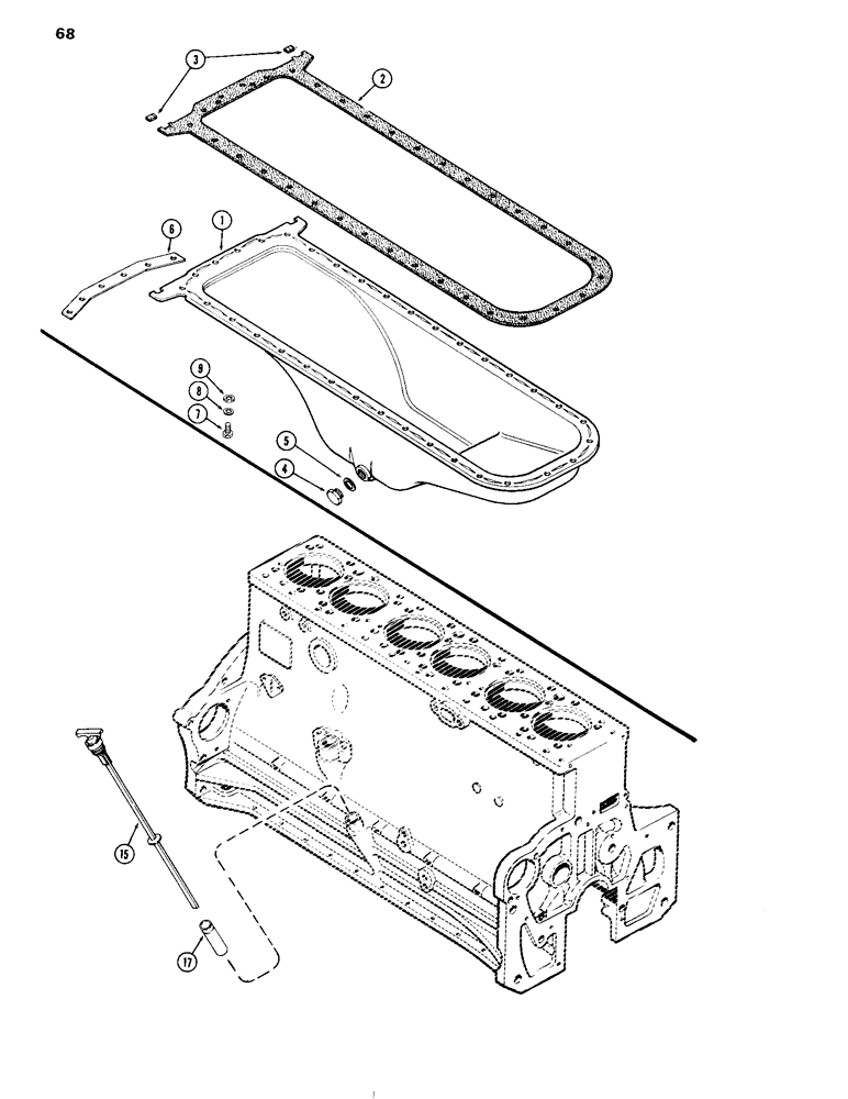 Схема запчастей Case IH 504DTI - (068) - OIL PAN, ENGINE LESS FUEL DEVICE, 504DTI INTERCOOLED DIESEL ENGINES (10) - ENGINE