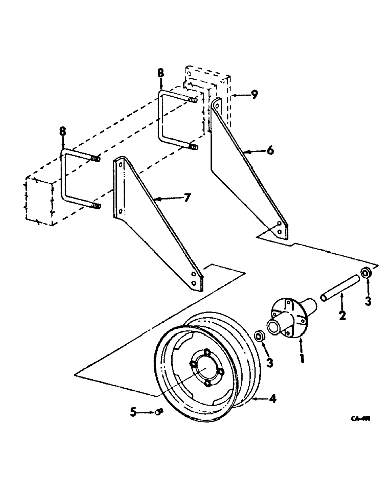 Схема запчастей Case IH 153 - (AP-25) - TOOL BAR CARRYING WHEELS, FOR UNITS A THRU E, G, N, Q THRU T, X, Y AND Z 