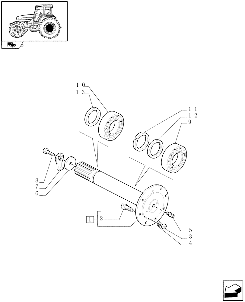 Схема запчастей Case IH FARMALL 105U - (1.48.1[03]) - FINAL DRIVE, GEARS AND SHAFTS (05) - REAR AXLE