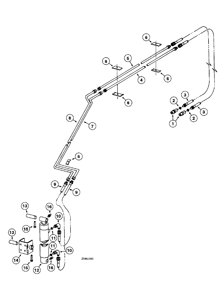 Схема запчастей Case IH 2455 - (8-36) - FOUR TINE GRAPPLE HYDRAULIC SYSTEM 