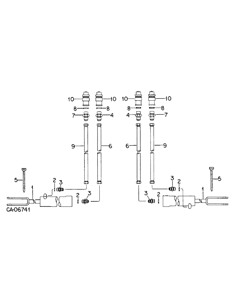 Схема запчастей Case IH 133 - (A-06) - HYDRAULIC CONNECTIONS, UNITS U THROUGH Y, MACHINES BUILT (09) - CHASSIS