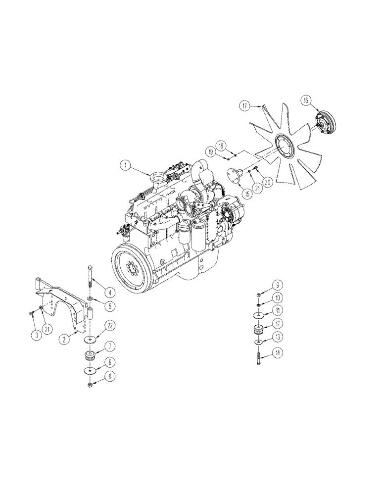 Схема запчастей Case IH STX275 - (02-09) - ENGINE MOUNTING (02) - ENGINE