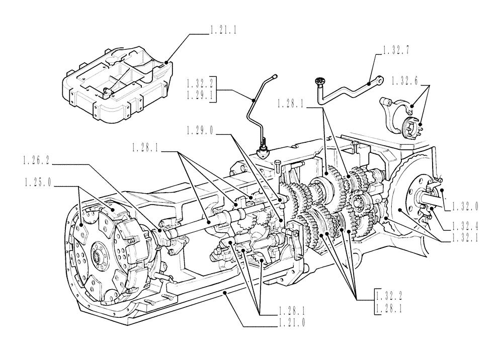 Схема запчастей Case IH JX70 - (SEC. 03) - TRANSMISSION (00) - GENERAL