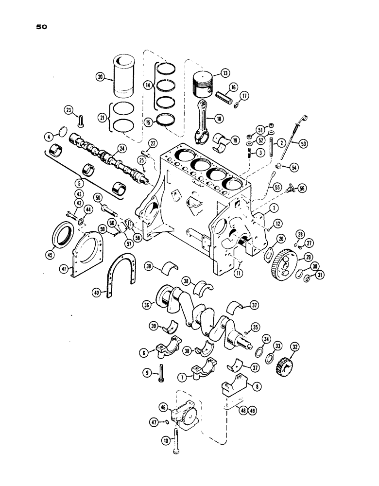 Схема запчастей Case IH 530 - (050) - CYLINDER HEAD ASSEMBLY, PRIOR TO S/N 8262800, 530 MODEL, 159 SPARK IGNITION ENGINE (02) - ENGINE