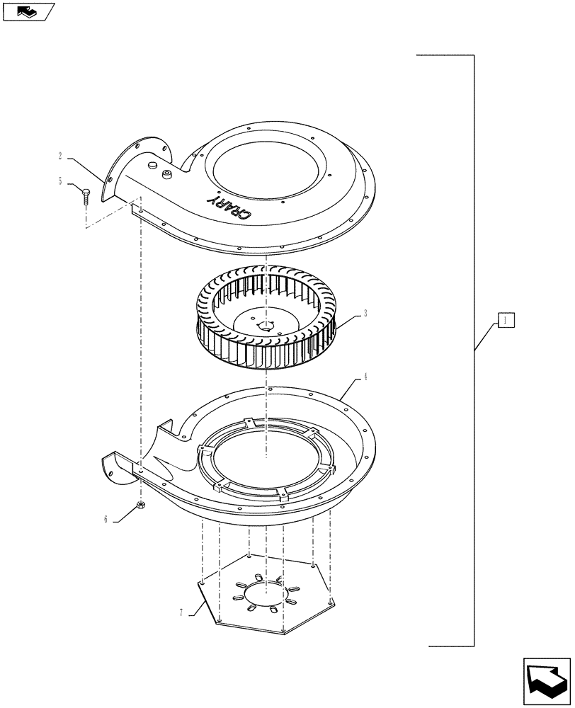 Схема запчастей Case IH 810 - (36.100.05) - FAN, 6", CCW (36) - PNEUMATIC SYSTEM