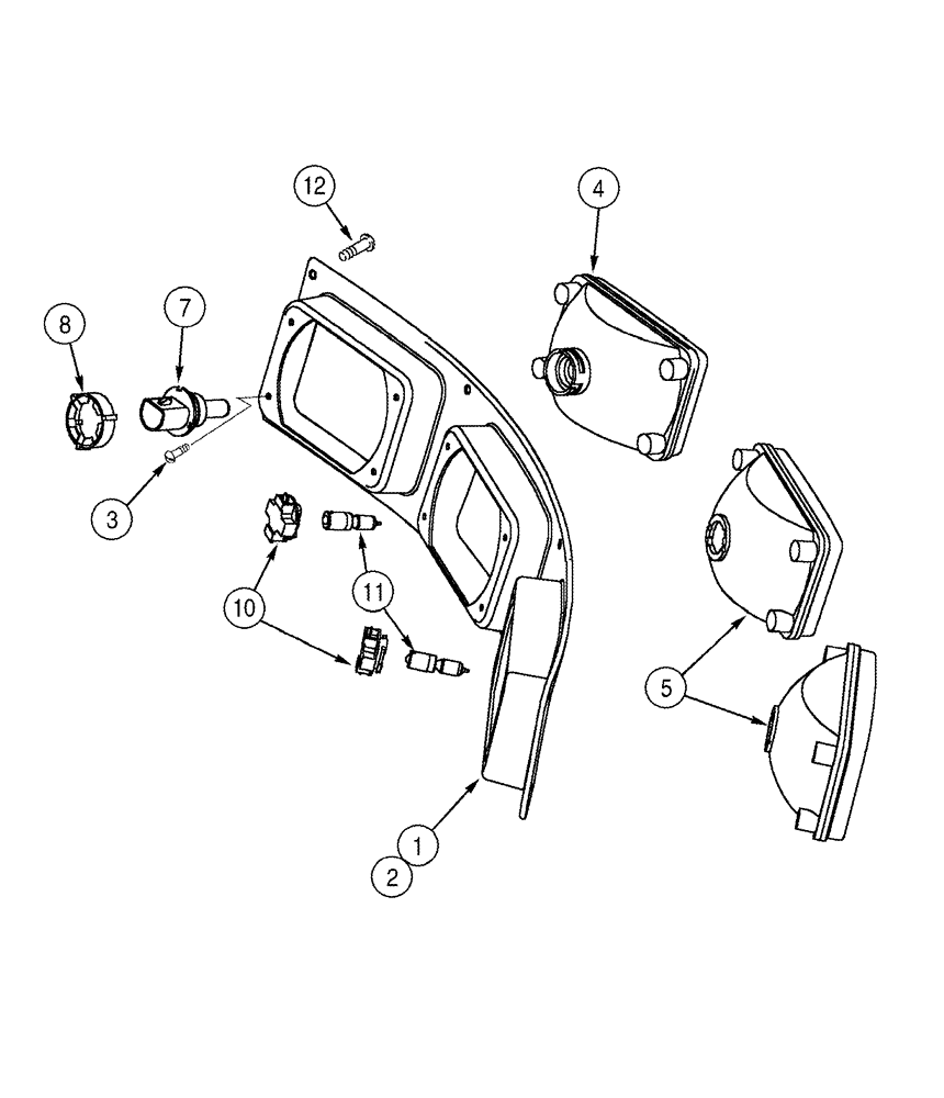 Схема запчастей Case IH 2555 - (04-33) - LAMP ASSY DRIVE AND FLOOD JJC0249298 - (06) - ELECTRICAL SYSTEMS