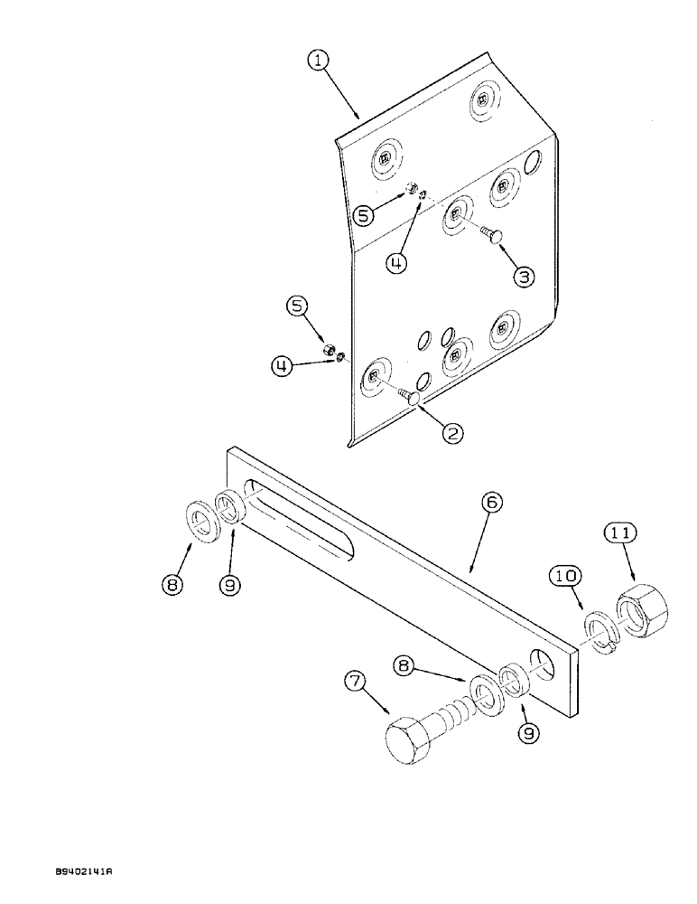 Схема запчастей Case IH 7100 - (9-102) - HITCH BUMPER PLATE AND STABILIZER, FOR DRILLS WITH MULTIPLE HITCHES, MACHINES BUILT 1985 AND AFTER, (09) - CHASSIS/ATTACHMENTS