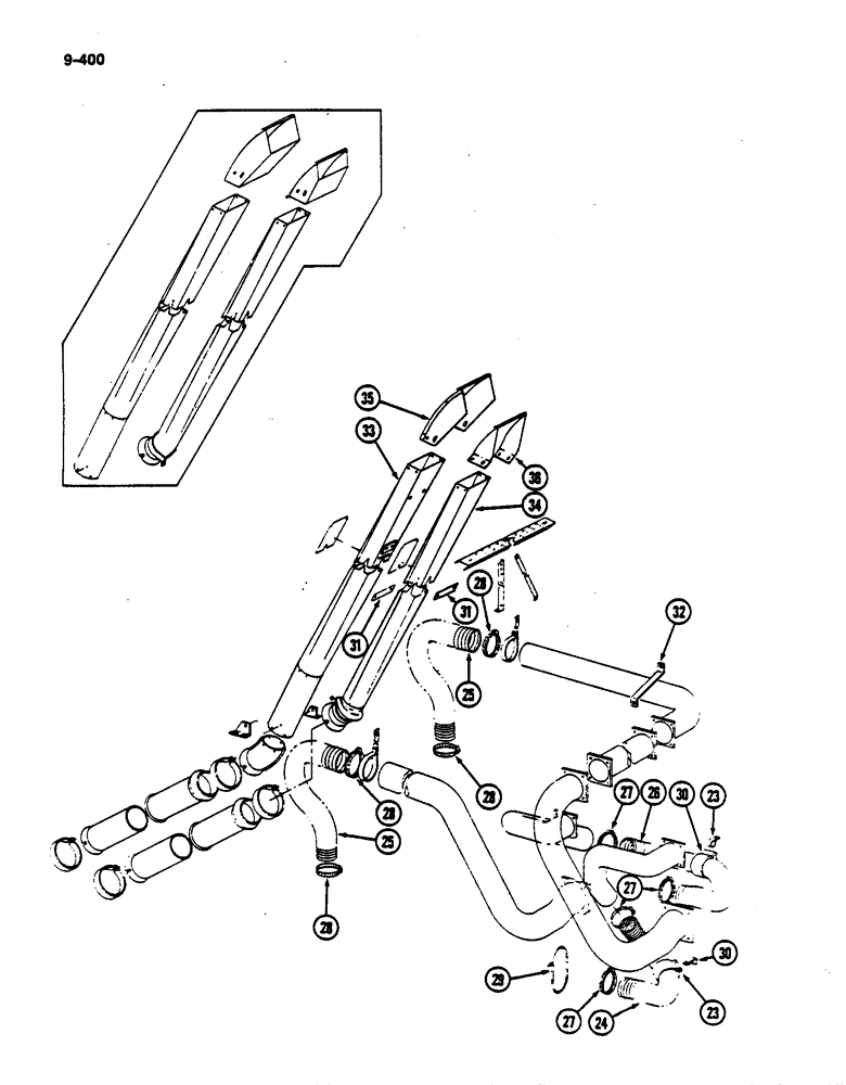 Схема запчастей Case IH 782 - (9-400) - CONVEYOR (09) - CHASSIS ATTACHMENTS