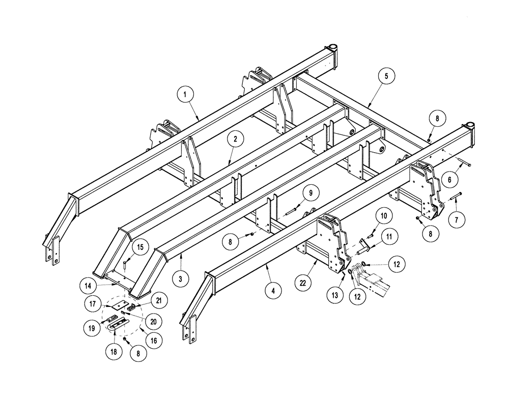 Схема запчастей Case IH SDX30 - (1.010.1) - MAIN FRAME (BSN CKB0028188) (12) - FRAME