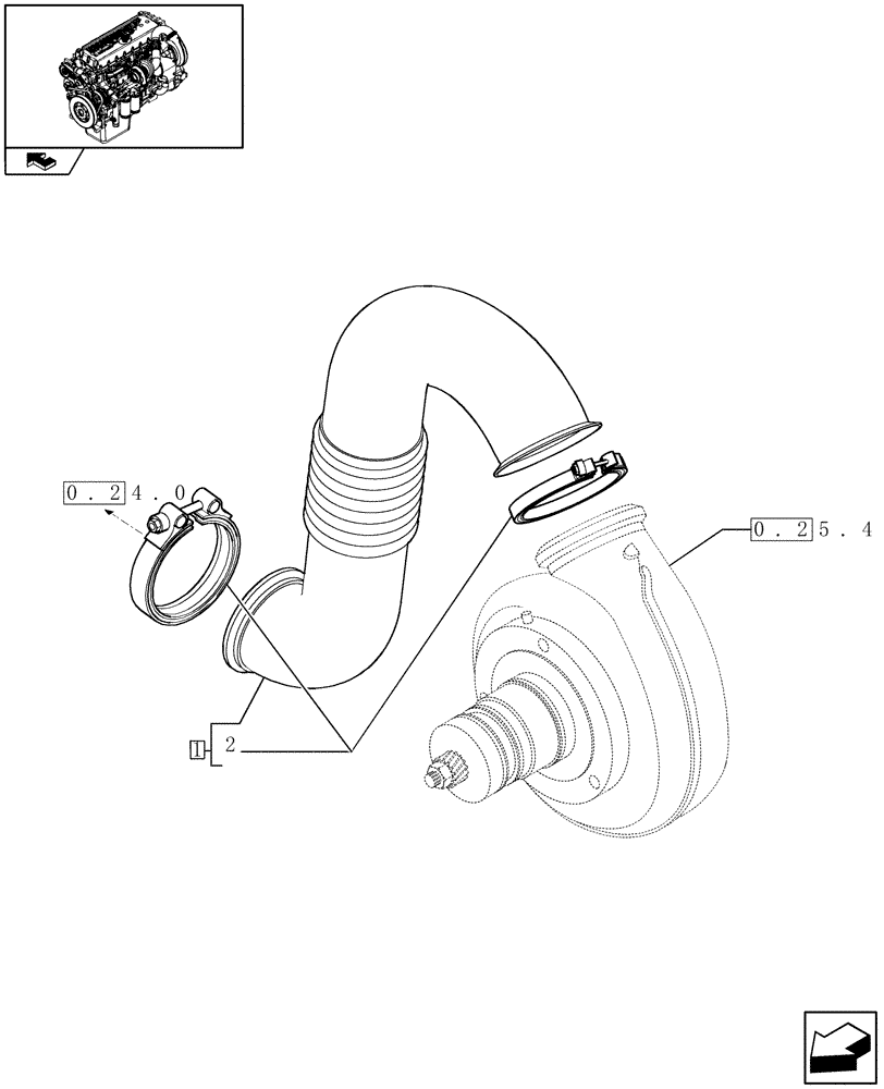 Схема запчастей Case IH F3CE0684C E002 - (0.25.6) - AIR LINES - TURBOCOMPOUND (504170893) 