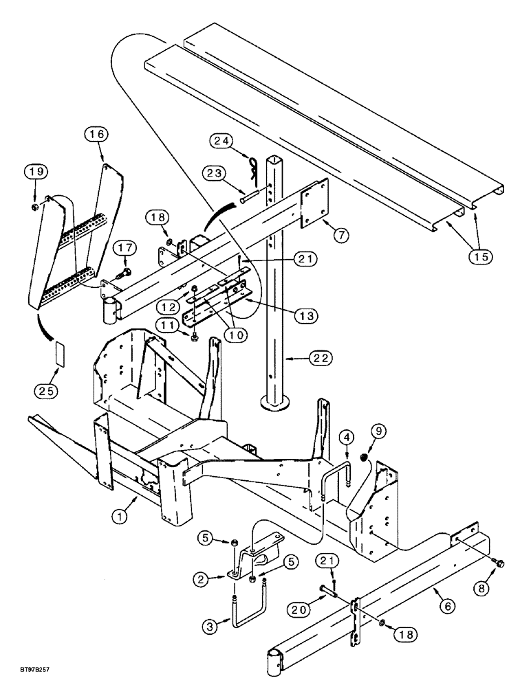 Схема запчастей Case IH 955 - (9C-05A) - MODULE FRAME, PLATFORM, STEP & SUPPORT STAND (09) - CHASSIS/ATTACHMENTS