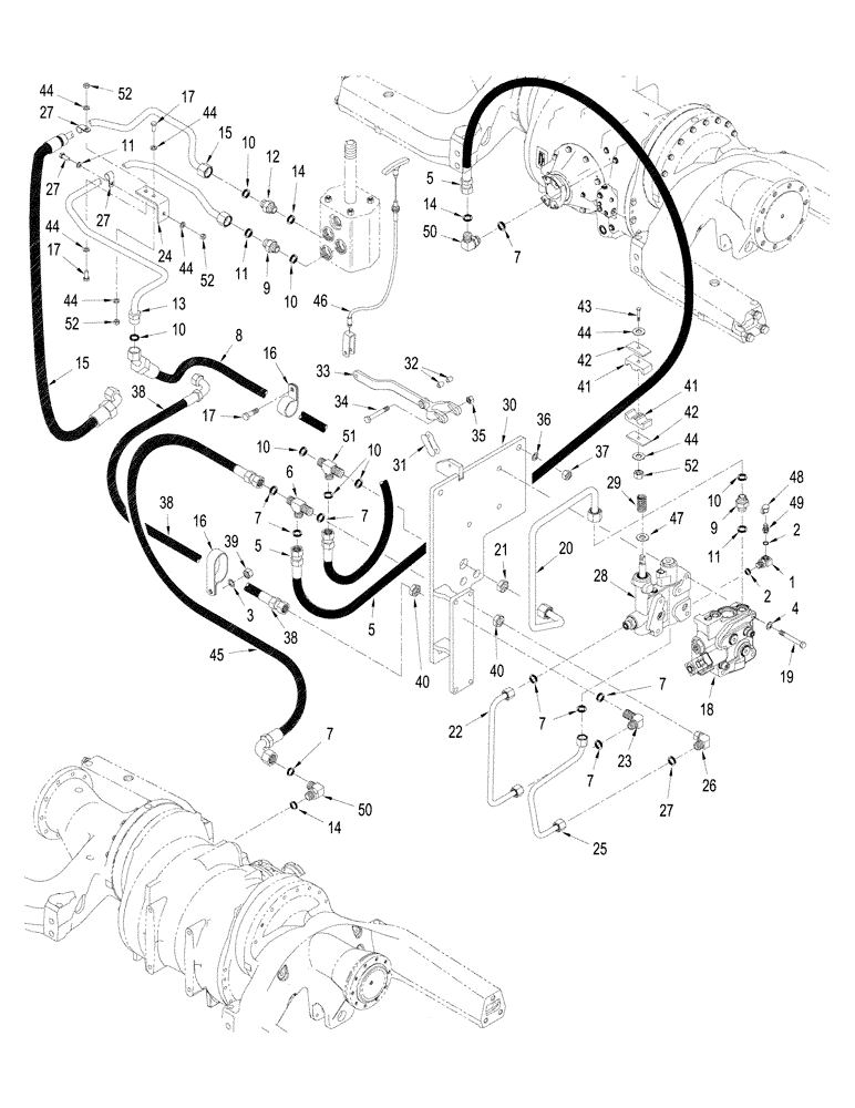 Схема запчастей Case IH STX430 - (07-11) - 500 SERIES AXLE - PARK BRAKE CIRCUIT, WITHOUT DIFFERENTIAL LOCK, QUADTRAC TRACTOR (07) - BRAKES