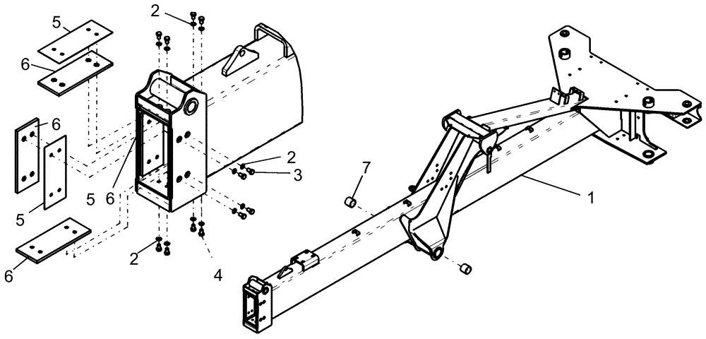 Схема запчастей Case IH 1260 - (39.110.01) - FRAME - HITCH, SKID PADS PACKAGE (39) - FRAMES AND BALLASTING