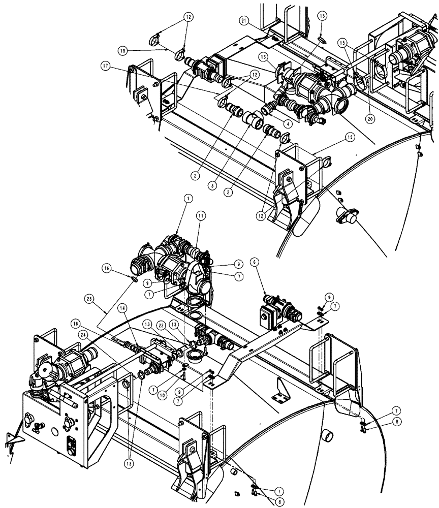 Схема запчастей Case IH SPX4410 - (09-072) - 1200 GALLON TANK, BOTTOM PLUMBING Liquid Plumbing