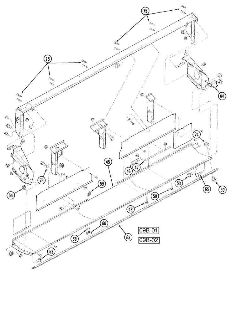 Схема запчастей Case IH 1010 - (09D-04) - MAIN FRAME 22.5, 25.0 AND 30.0 FOOT HEADER (PART 2 OF 2) (09) - CHASSIS/ATTACHMENTS