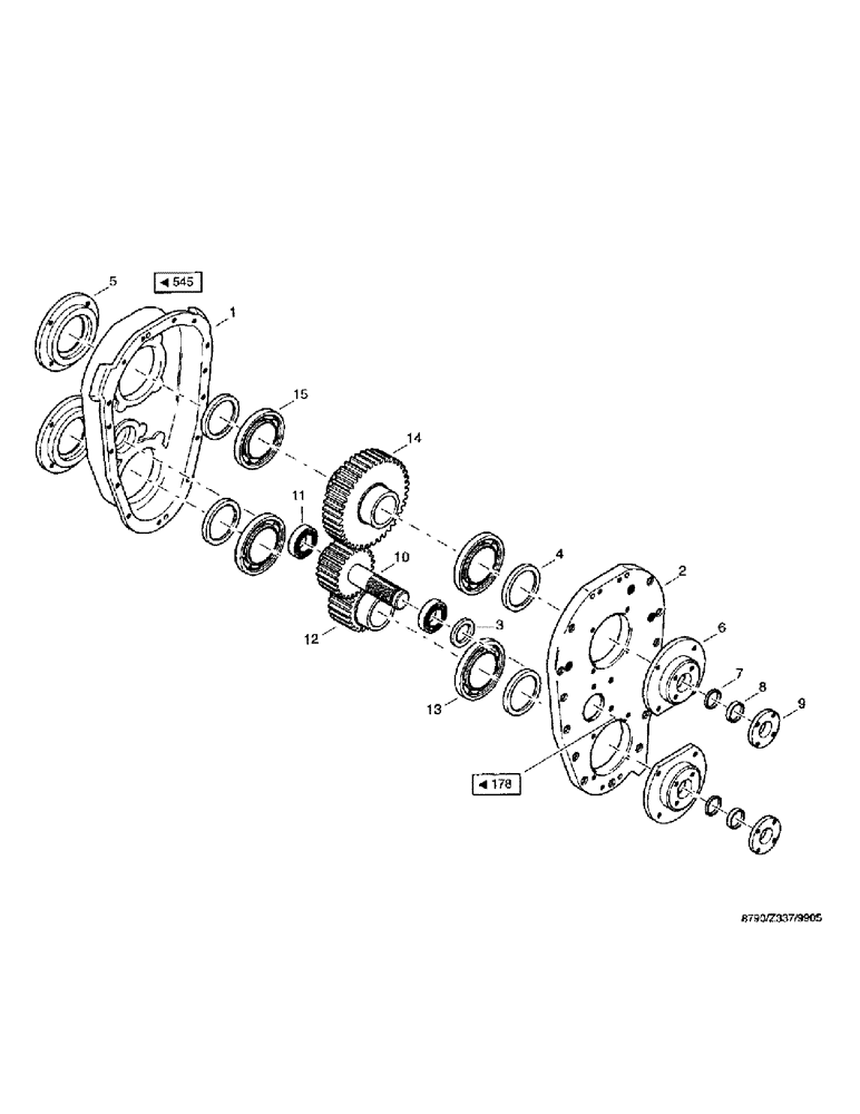 Схема запчастей Case IH 8790 - (258) - GEARBOX, ROLL TOP (14) - MAIN GEARBOX & DRIVE