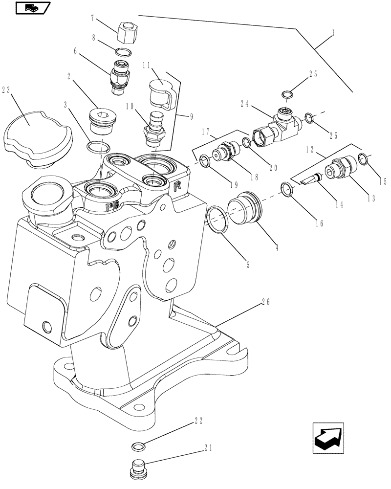 Схема запчастей Case IH MAGNUM 180 - (35.310.01) - MANIFOLD VALVE ASSEMBLY - BSN ZCRH01492 (35) - HYDRAULIC SYSTEMS