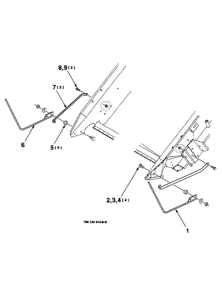 Схема запчастей Case IH 8820 - (9-132) - DIVIDER RODS ASSEMBLY (58) - ATTACHMENTS/HEADERS