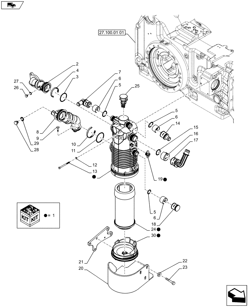 Схема запчастей Case IH PUMA 145 - (35.300.01) - HYDRAULIC OIL FILTER - SUCTION (35) - HYDRAULIC SYSTEMS