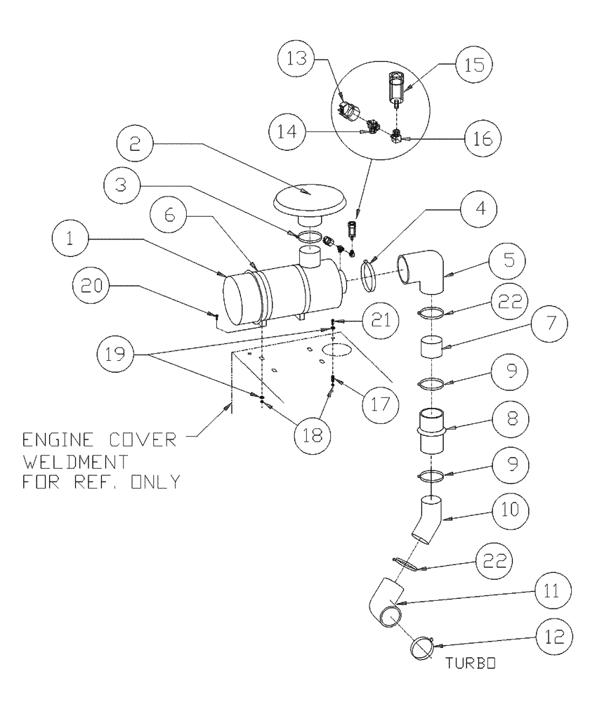 Схема запчастей Case IH PATRIOT WT - (03-004) - AIR CLEANER (01) - ENGINE