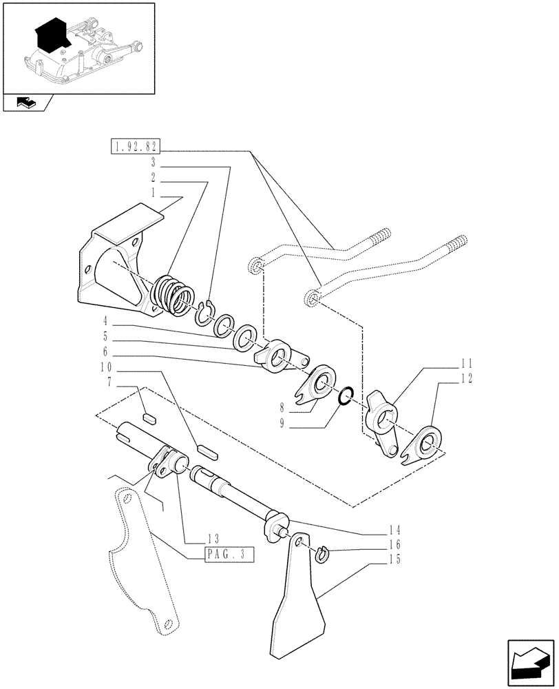 Схема запчастей Case IH FARMALL 95C - (1.82.5[01]) - LIFT CONTROL (07) - HYDRAULIC SYSTEM