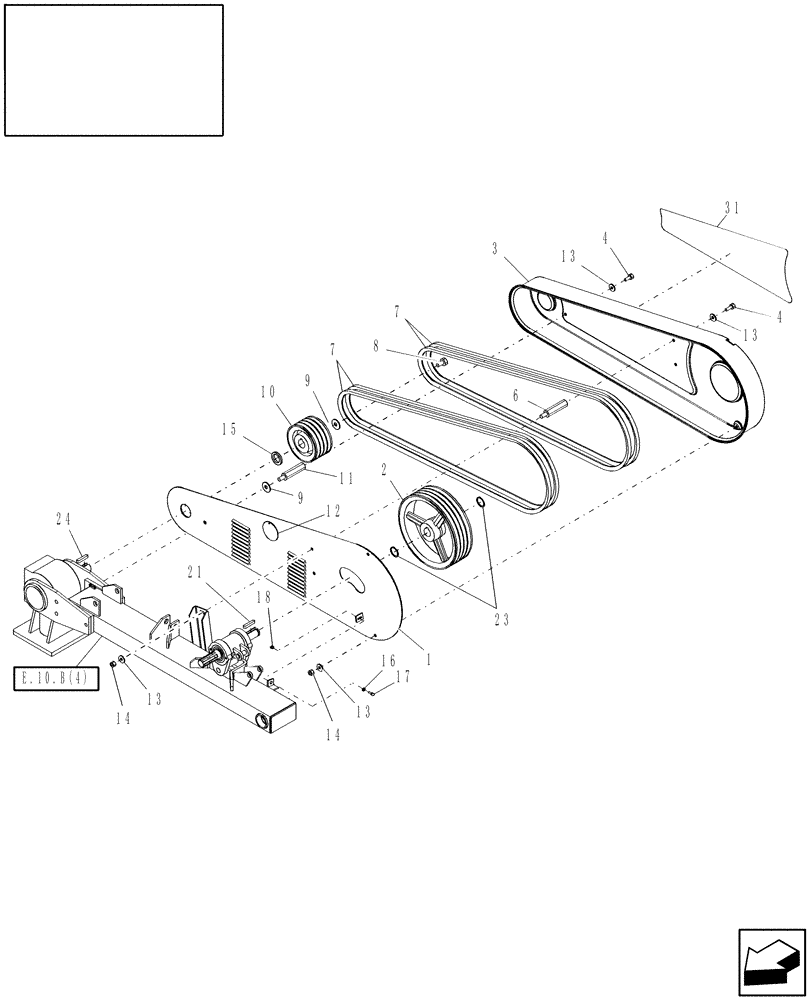 Схема запчастей Case IH MDX31 - (C.50.B.45.40[2]) - DRIVE, PULLEYS, SHAFTS, & BELTS C - Power Train