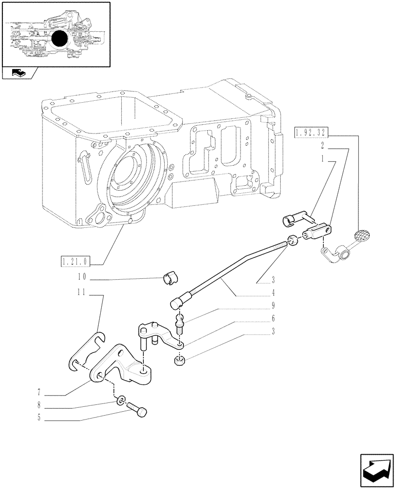 Схема запчастей Case IH FARMALL 75C - (1.32.7) - DIFFERENTIAL LOCK CONTROL (03) - TRANSMISSION