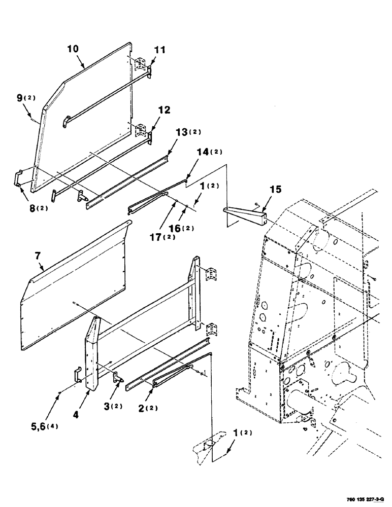 Схема запчастей Case IH RS451 - (7-24) - SHIELD, LATCH AND SUPPORT ASSEMBLIES, RIGHT (12) - MAIN FRAME