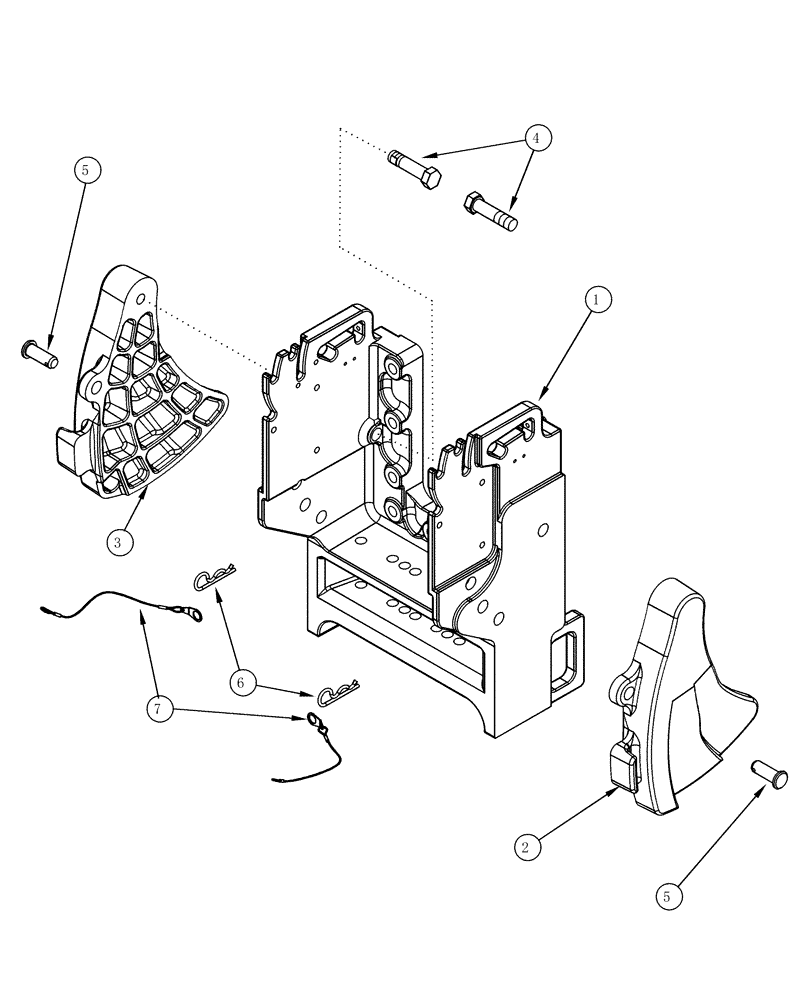 Схема запчастей Case IH MX270 - (09-57) - SWAY LIMITER HITCH (09) - CHASSIS/ATTACHMENTS