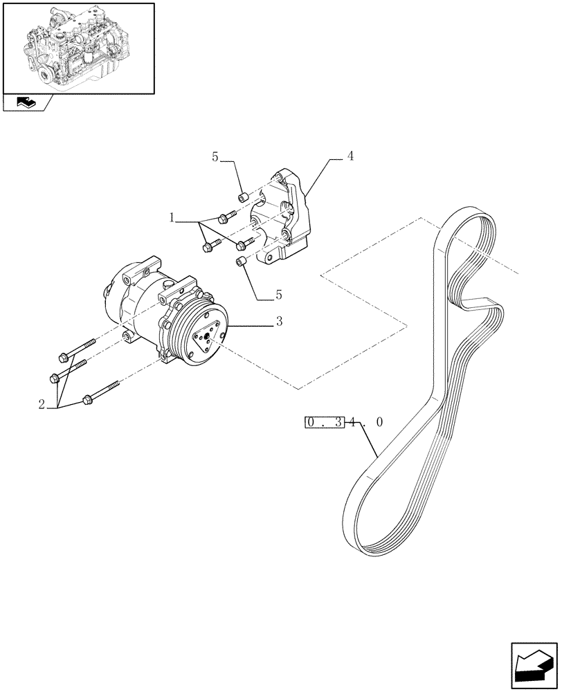 Схема запчастей Case IH F4HE9687G J101 - (0.39.0) - COMPRESSOR, AIRCOND. (2855455) 