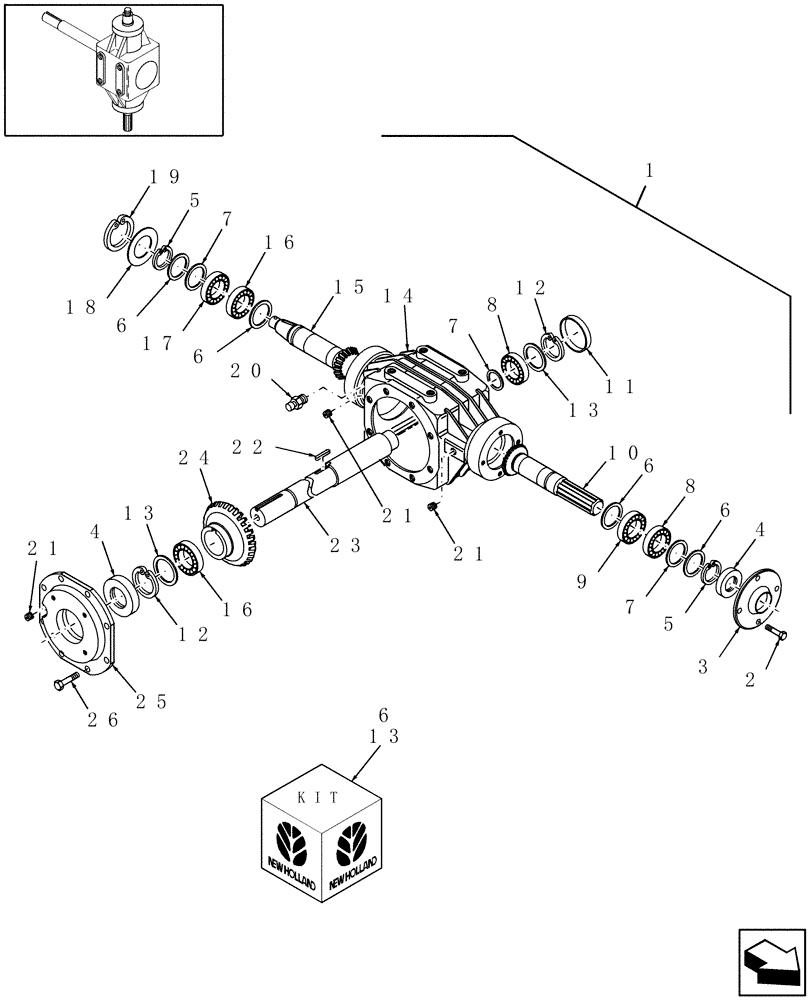 Схема запчастей Case IH DCX131 - (03.04/01) - GEARBOW, BEVEL, FLAIL (03) - MAIN GEARBOX