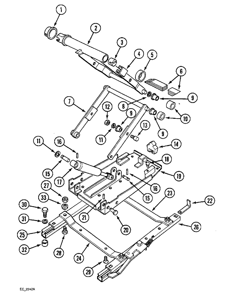 Схема запчастей Case IH 4240 - (9-082) - SUSPENSION SEAT, TRACTOR WITHOUT CAB (09) - CHASSIS/ATTACHMENTS