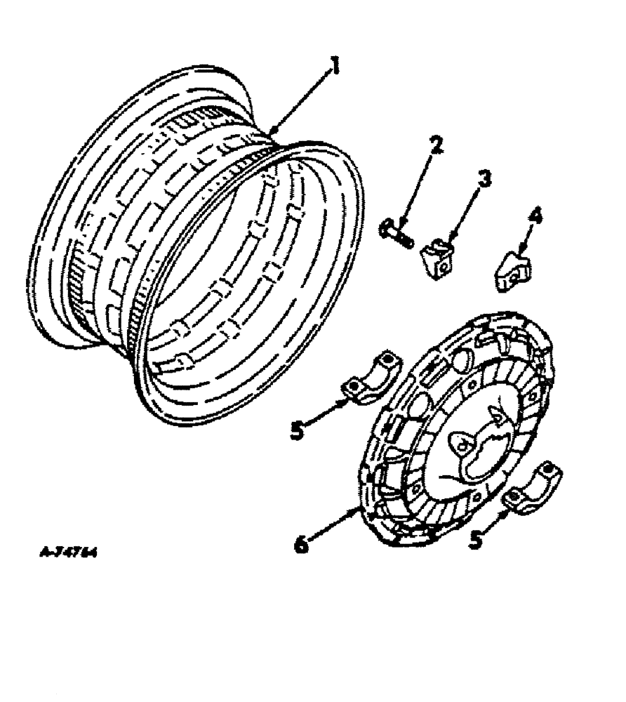 Схема запчастей Case IH HYDRO 100 - (15-04) - WHEELS AND TRACTION, REAR WHEELS CLAMP TYPE, 766, 966, 1066 AND HYDRO 100 TRACTORS Wheels & Traction