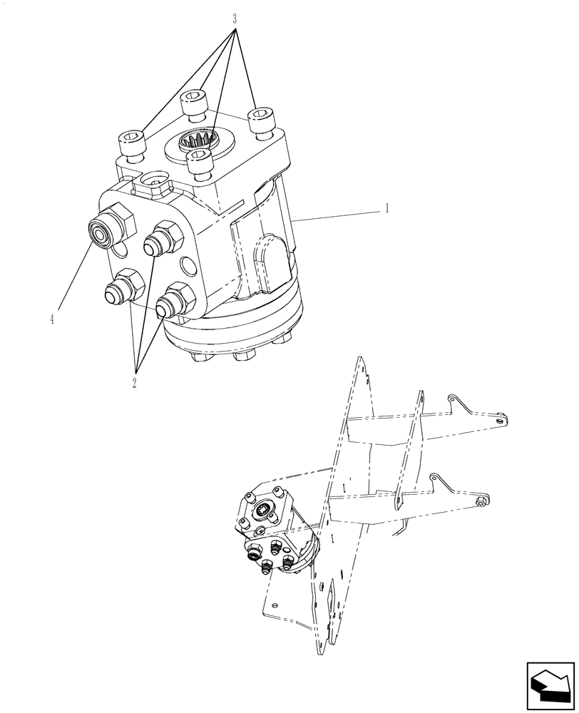 Схема запчастей Case IH FARMALL 40 - (10.14.01) - POWER STEERING MOTOR (10) - OPERATORS PLATFORM/CAB