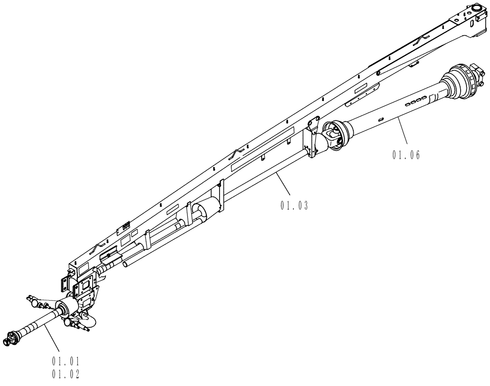 Схема запчастей Case IH DC132 - (1) - PTO / DRIVE SHAFT - PICTORIAL INDEX (00) - GENERAL
