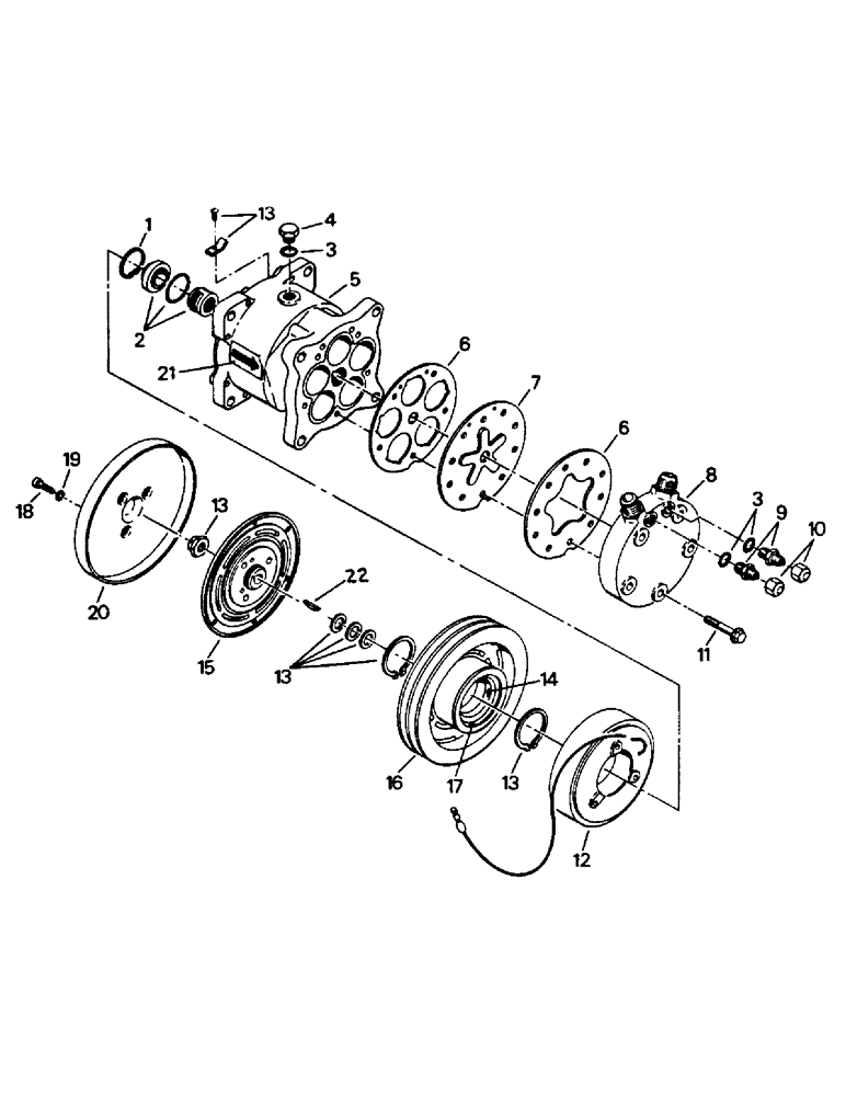 Схема запчастей Case IH PT225 - (03-16) - A/C COMPRESSOR ASSEMBLY (03) - Climate Control