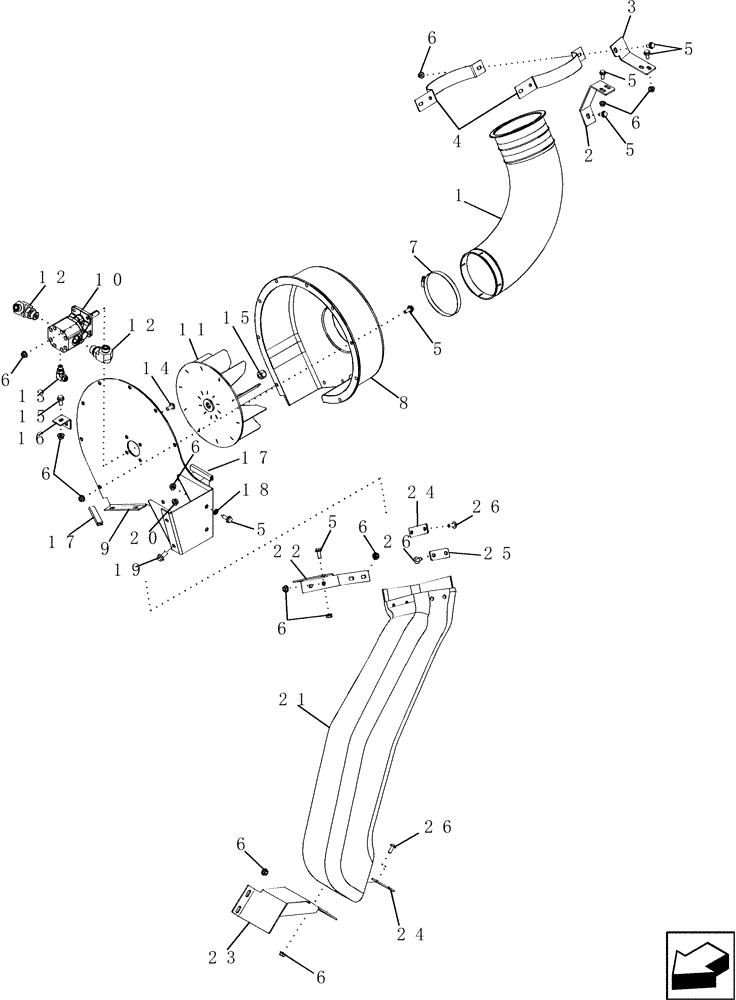 Схема запчастей Case IH 2577 - (10.418.26) - ROTARY AIR SCREEN VACUUM SYSTEM (10) - ENGINE