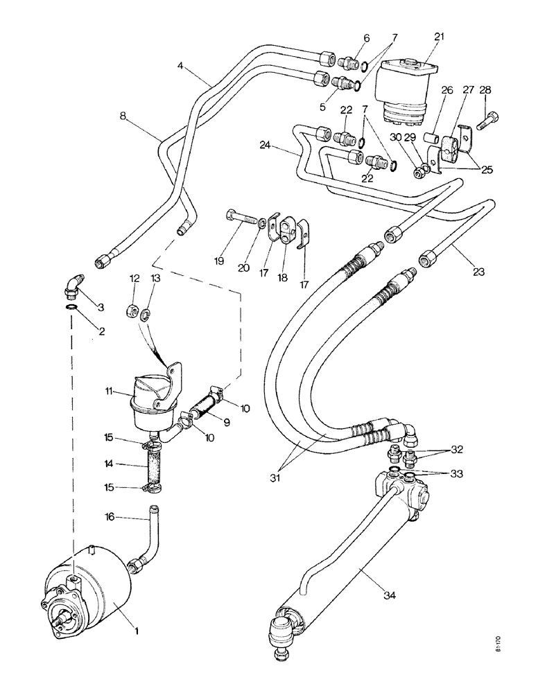 Схема запчастей Case IH 1490 - (H06-1) - STEERING SYSTEM - SIDE CYLINDER, 2 WHEEL DRIVE, LOW PROFILE, NOT NORTH AMERICA (13) - STEERING SYSTEM