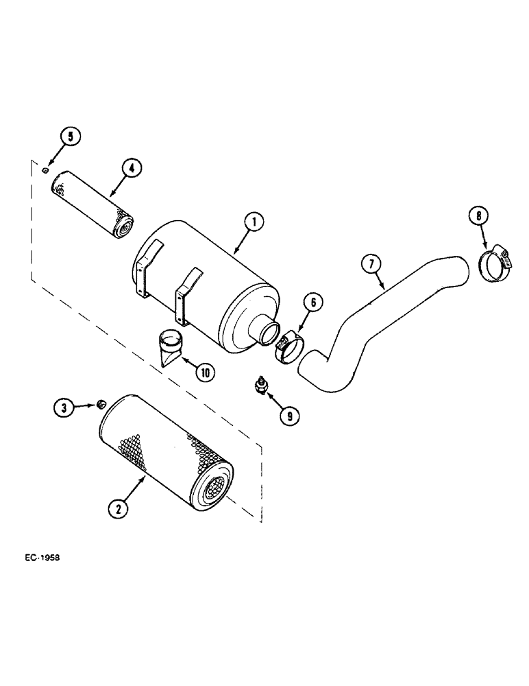 Схема запчастей Case IH 433 - (2-18) - DRY TYPE AIR CLEANER (02) - ENGINE