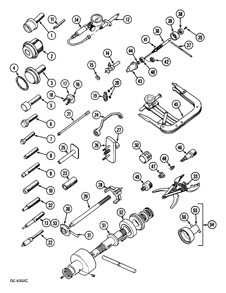 Схема запчастей Case IH 633 - (2-86) - SERVICE TOOLS FOR ENGINE (02) - ENGINE