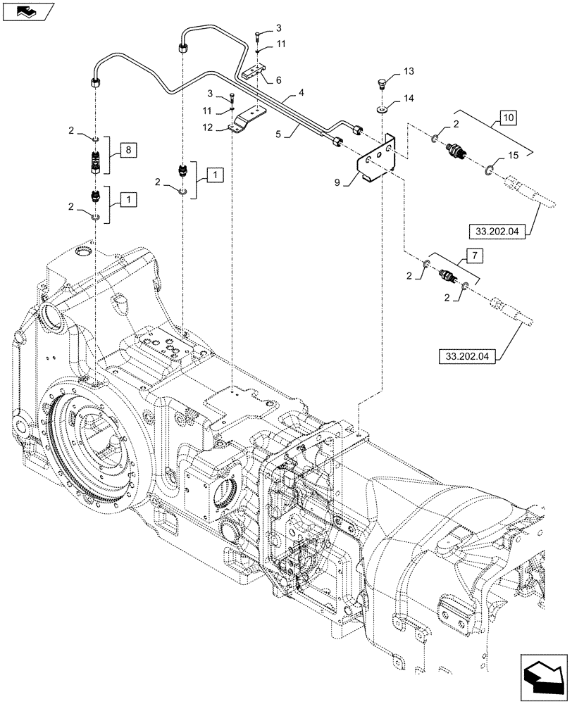 Схема запчастей Case IH PUMA 145 - (33.202.05[01]) - BRAKE LINES - C7113 (33) - BRAKES & CONTROLS