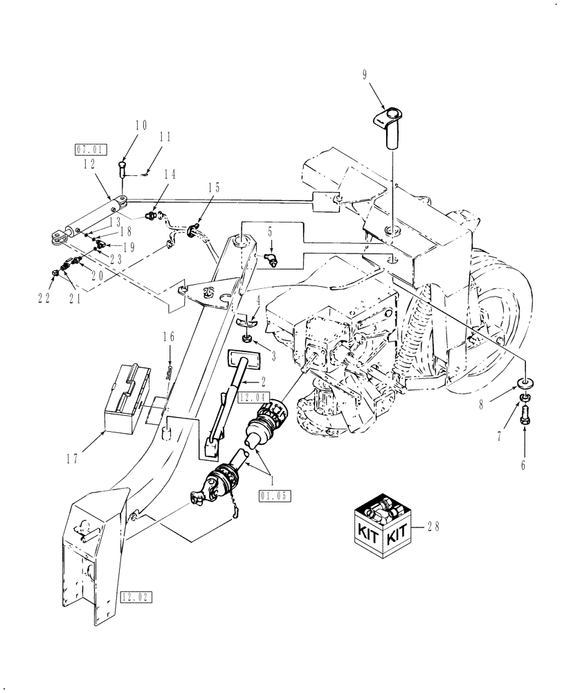 Схема запчастей Case IH DC102F - (12.03) - TONGUE, REAR (12) - MAIN FRAME