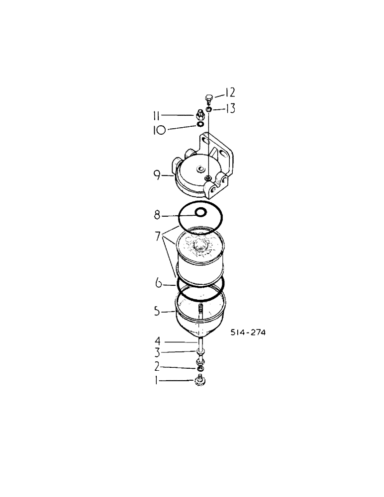 Схема запчастей Case IH 484 - (12-34[A]) - POWER, FUEL FILTER, ENGINE SERIAL NO. 376419 AND BELOW Power