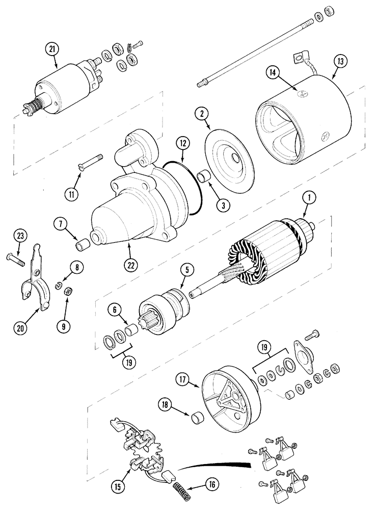 Схема запчастей Case IH 5220 - (4-44) - STARTING MOTOR, BOSCH (04) - ELECTRICAL SYSTEMS