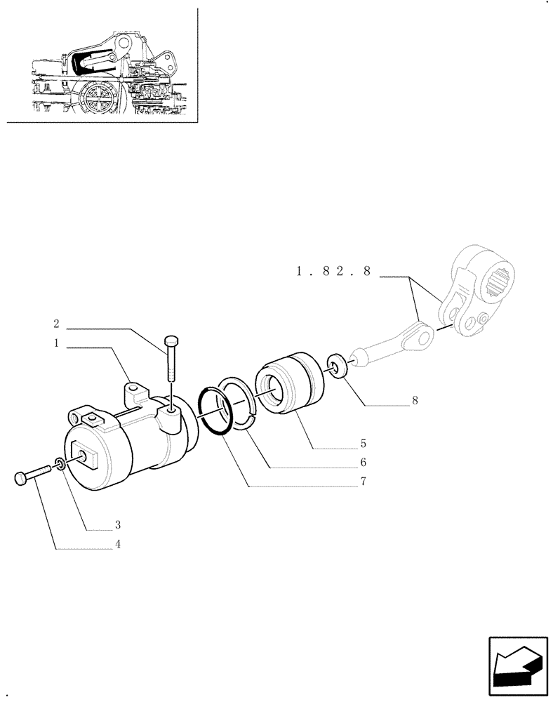 Схема запчастей Case IH JX70U - (1.82.6[01]) - LIFT - CYLINDER & PISTON (07) - HYDRAULIC SYSTEM