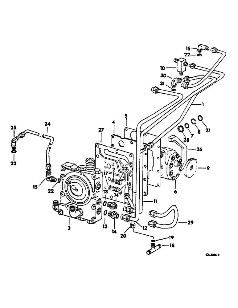 Схема запчастей Case IH 674 - (10-01) - HYDRAULICS, HYDRAULIC POWER SUPPLY AND MULTIPLE CONTROL VALVE (07) - HYDRAULICS