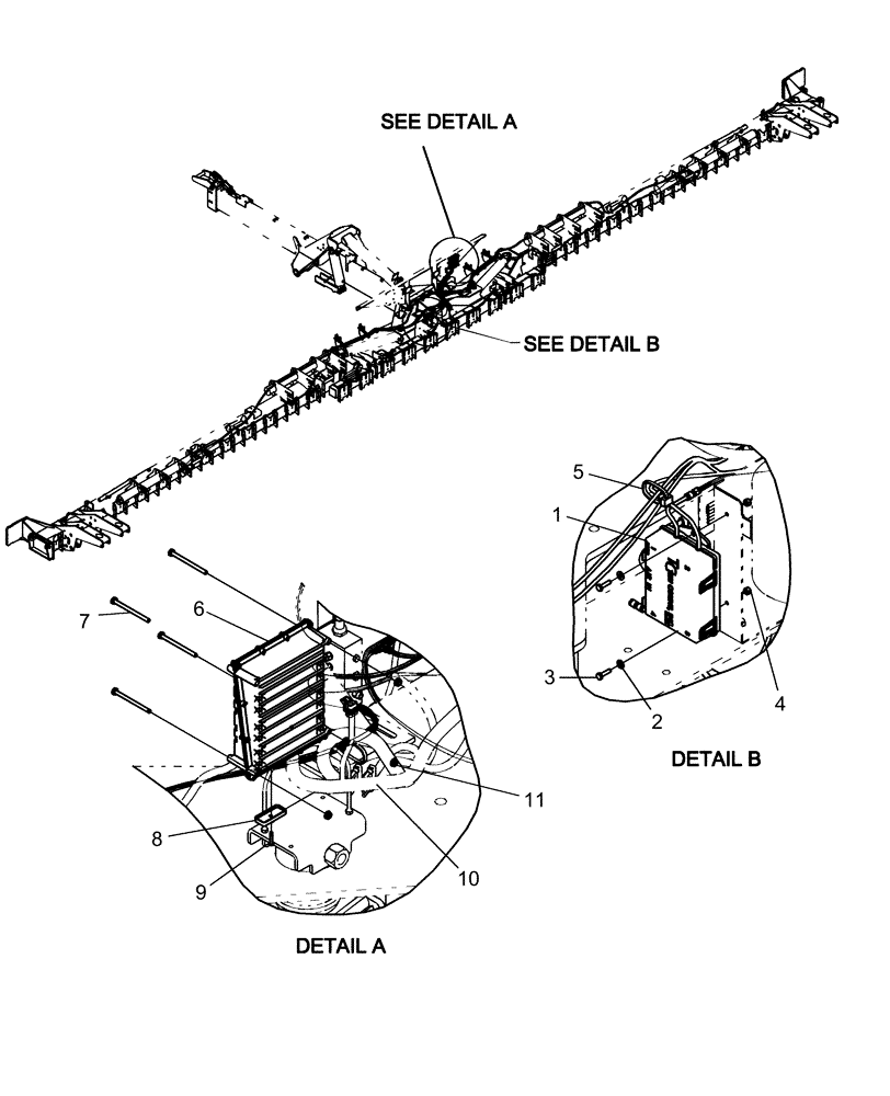 Схема запчастей Case IH 1260 - (75.110.21) - ACCUROW - ECU AND AIR CLUTCH MOUNTING (75) - SOIL PREPARATION