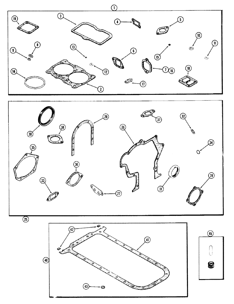 Схема запчастей Case IH 870 - (029A) - ENGINE GASKET KITS, (336B) DIESEL ENGINE, USED PRIOR TO ENG. SER. NO. 2322106 (02) - ENGINE