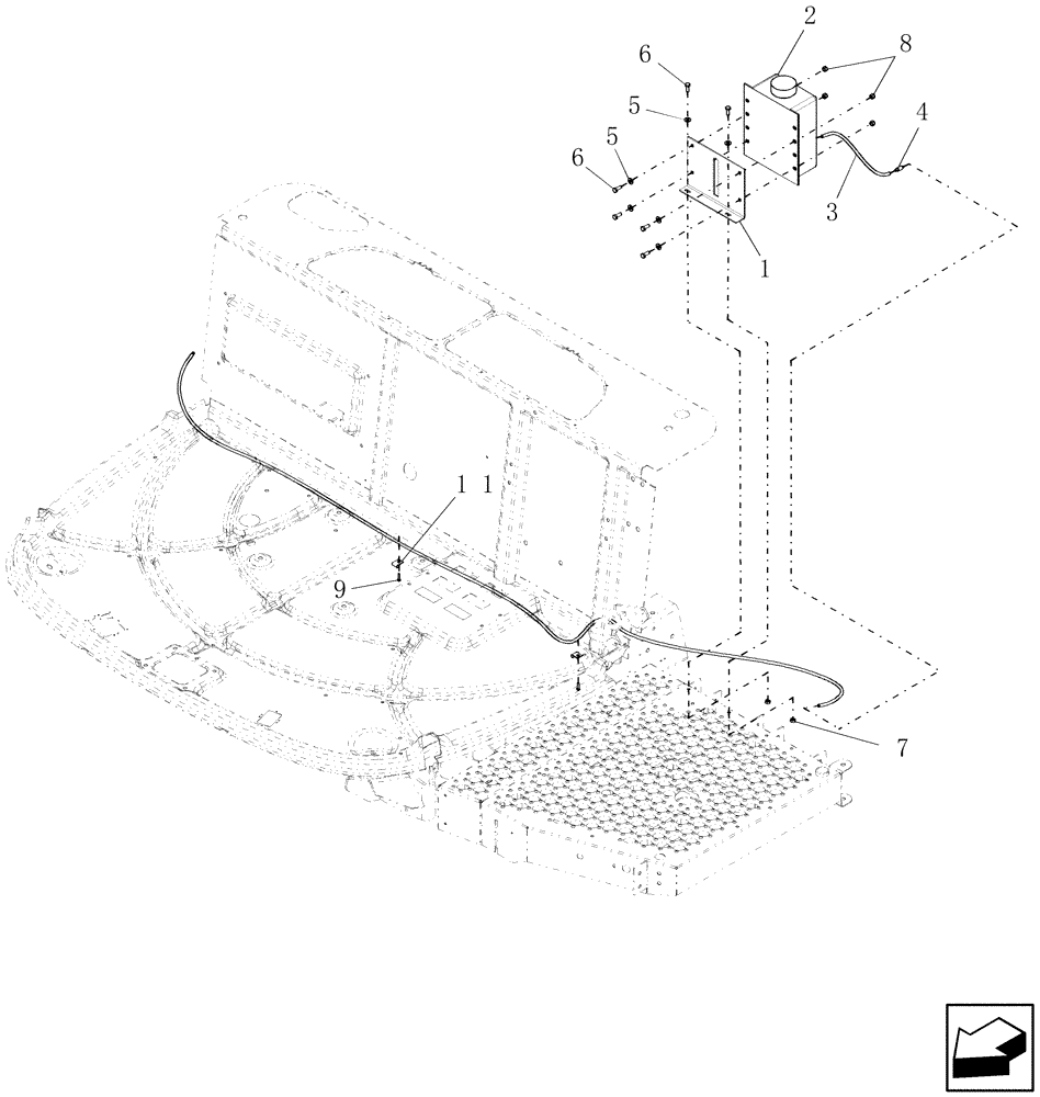 Схема запчастей Case IH 9120 - (55.518.03) - SYSTEM, WINDSHIELD WASHER (55) - ELECTRICAL SYSTEMS